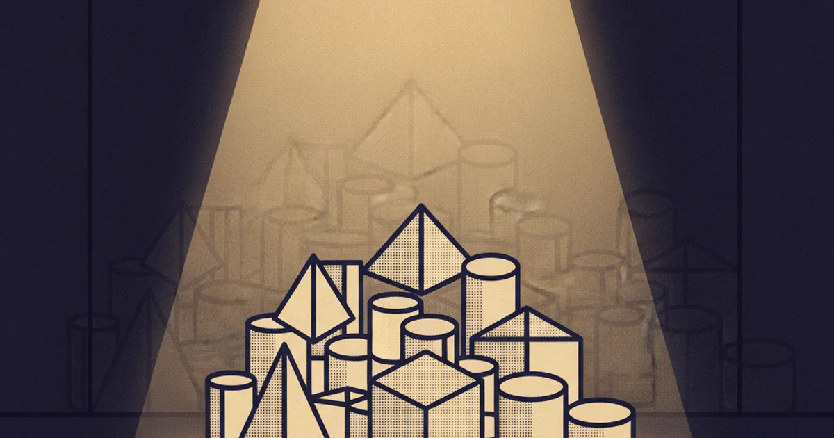 a sweeping beam revealing hidden shapes