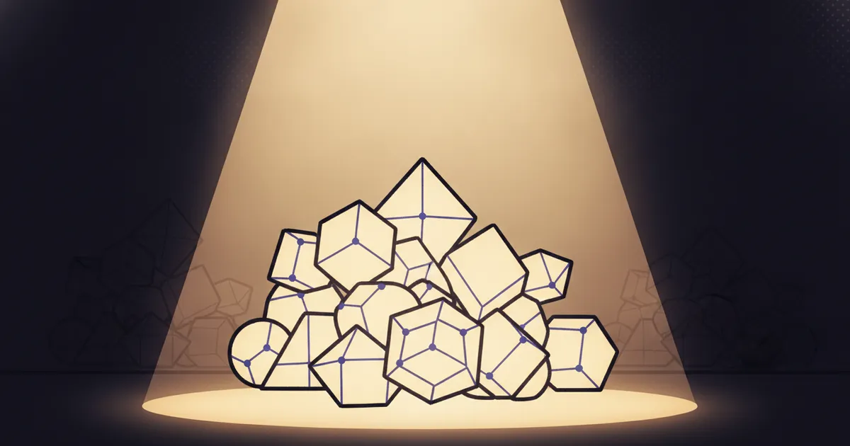 a sweeping beam revealing hidden shapes