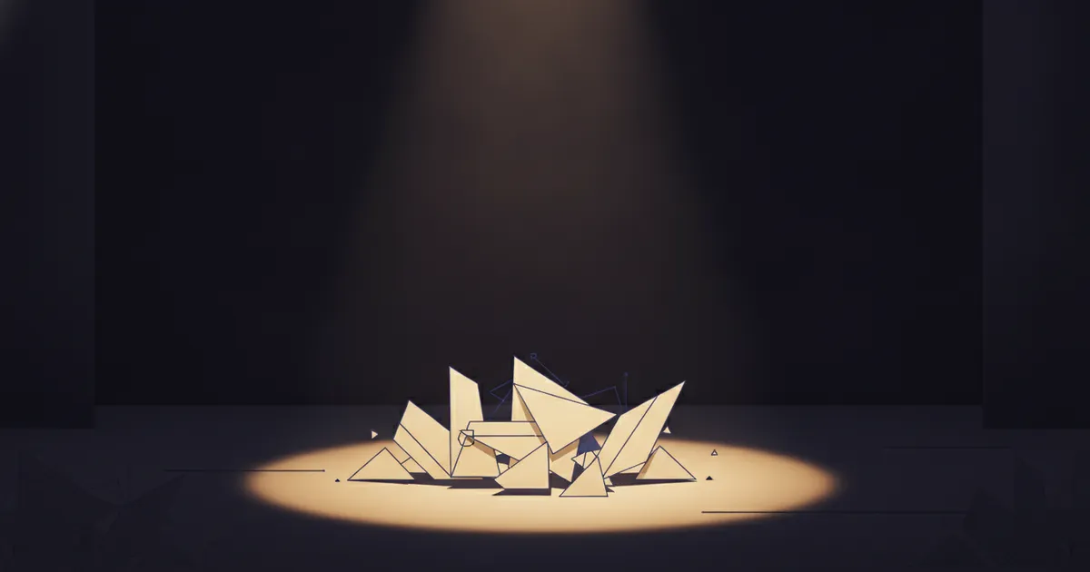 a sweeping beam revealing hidden shapes