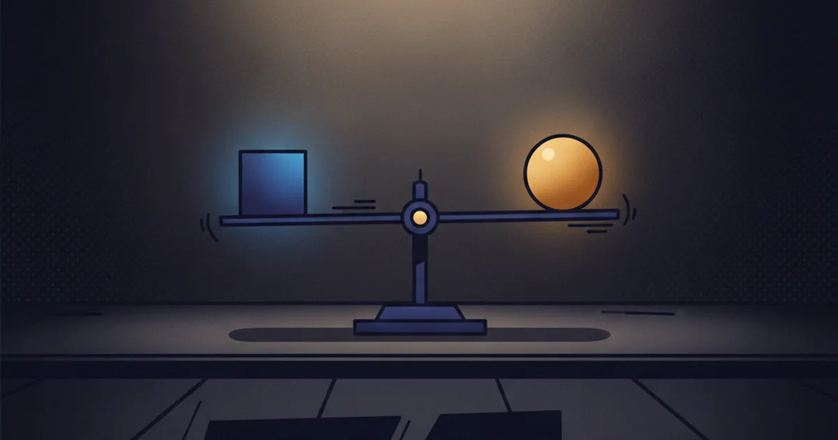 geometric forms weighed on a balance beam