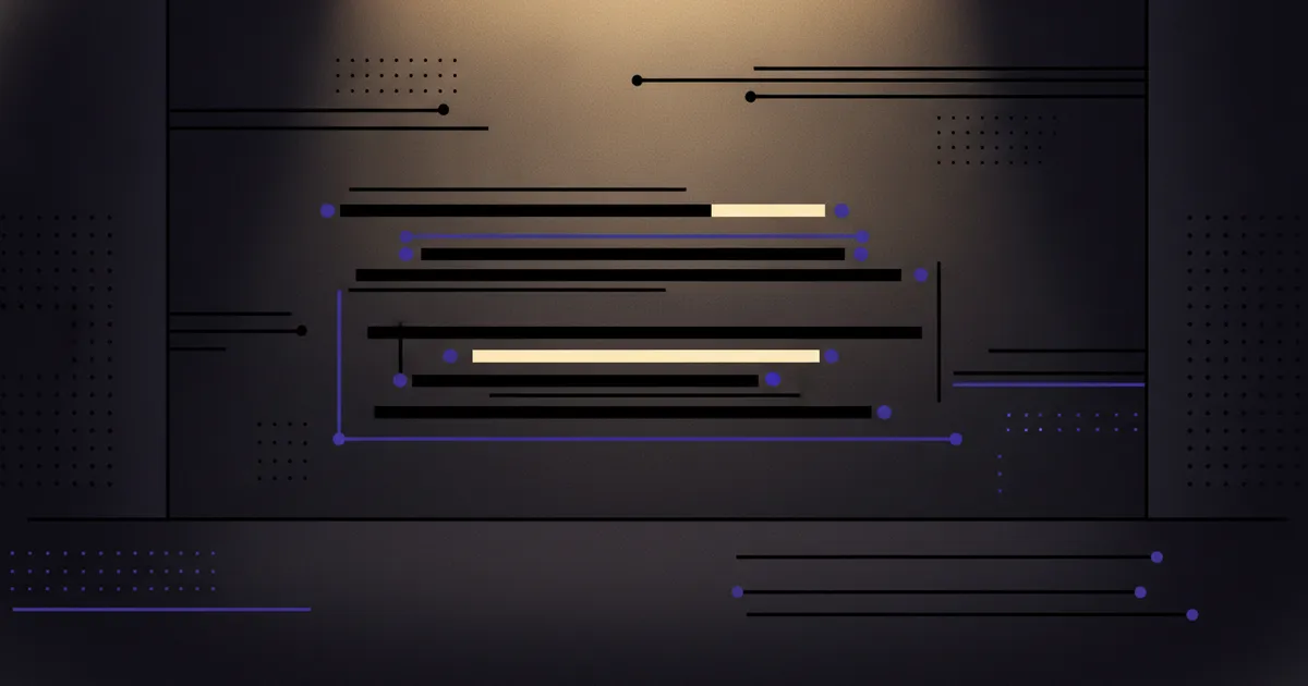 highlighted transcript lines under small spotlights