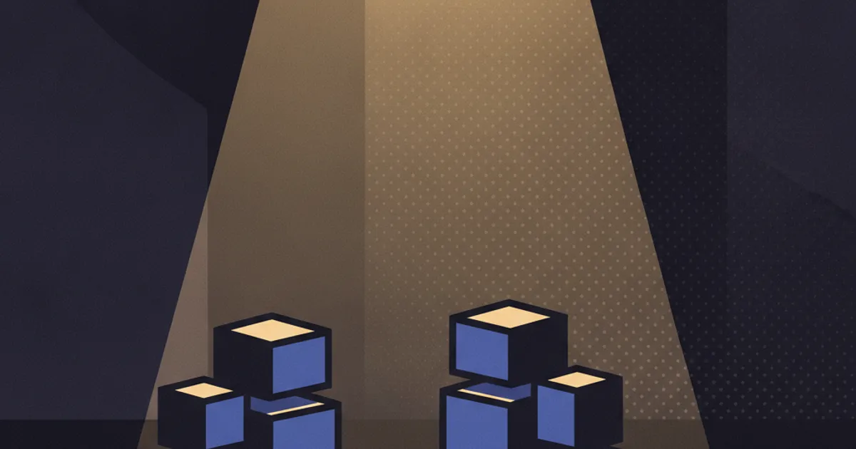 two forms meeting in a spotlight pool