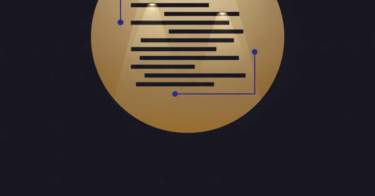 highlighted transcript lines under small spotlights