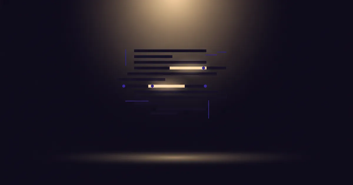 highlighted transcript lines under small spotlights