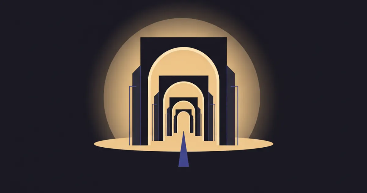three gates in sequence on a lit path