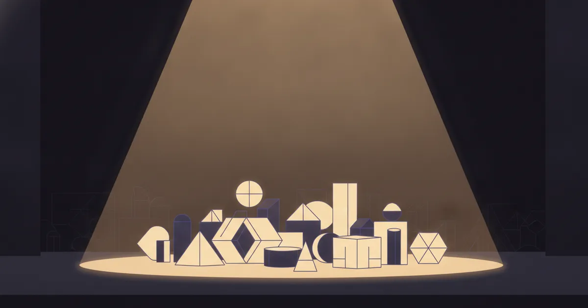 a sweeping beam revealing hidden shapes